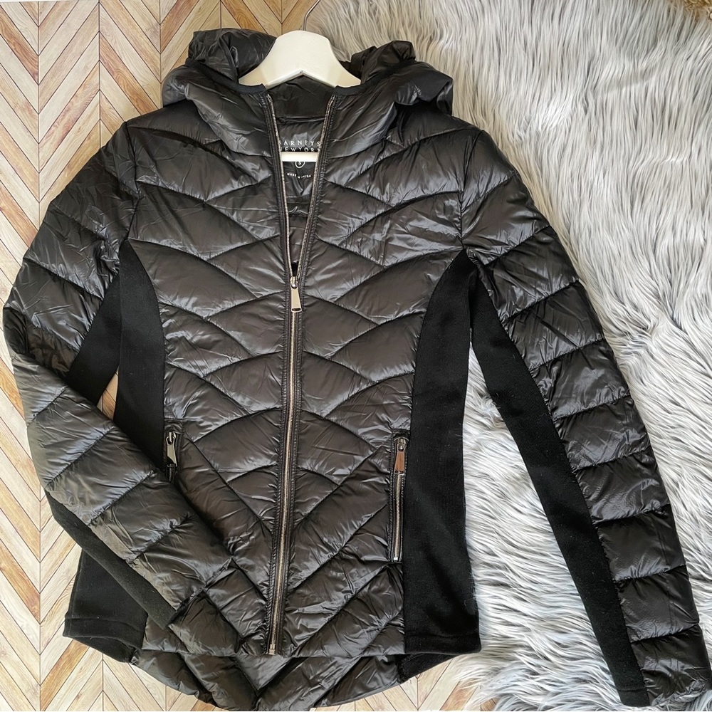 Barney’s New York black down jacket